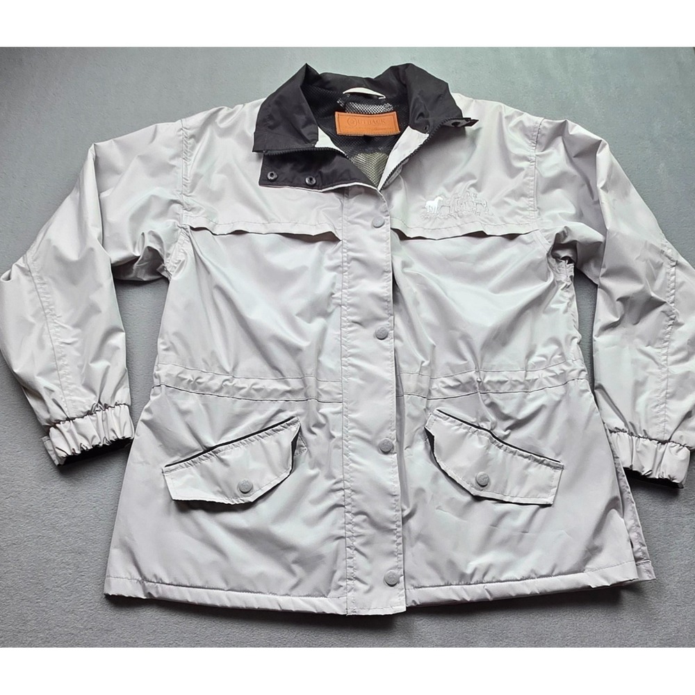 Outback‎ Trading Company Ladies Small Khaki Rain Jacket Lightweight Mesh Lined